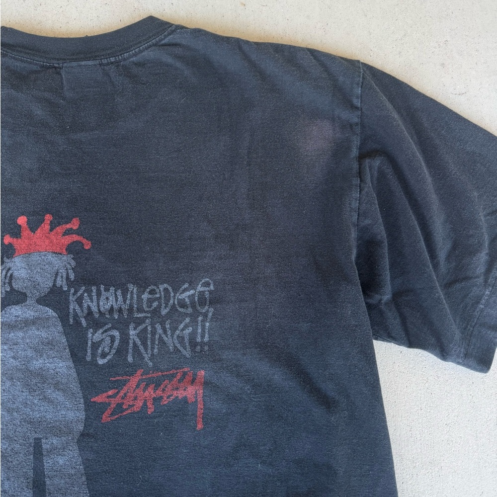 VINTAGE 90’s Stussy KNOWLEDGE IS KING 80% cotton 20% Polyester Made in USA - Picture 7 of 7